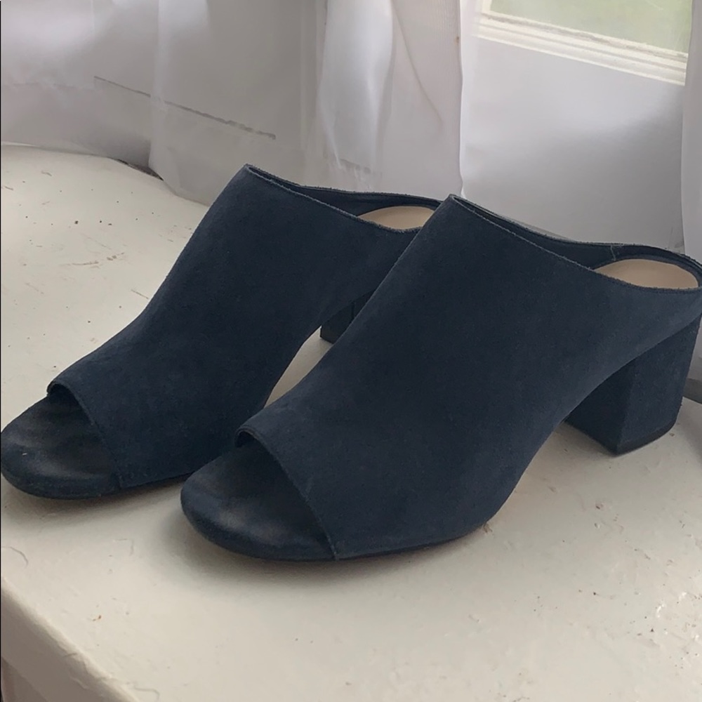 Lord and Taylor Blue Suede Mules